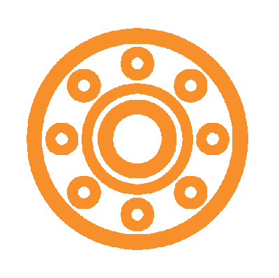 Flange steel part for industrial piping systems.