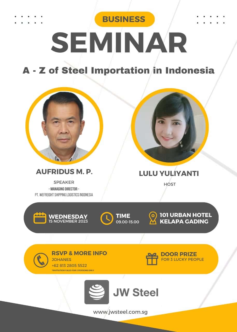 Steel importation seminar in Indonesia focusing on industry insights and business opportunities.